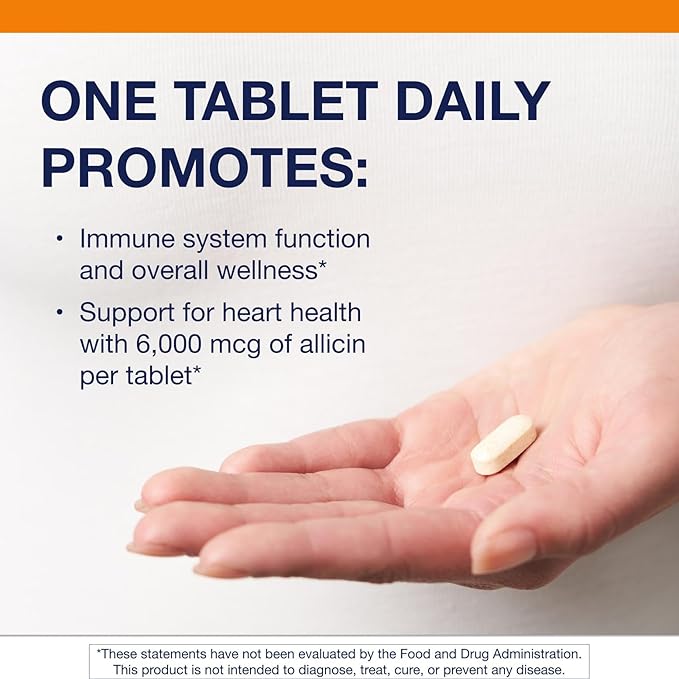 Metagenics SuperGarlic 6000 - High-Potency Garlic Supplement with 6000 mcg Allicin - Supports Heart Health Cholesterol &amp Immune Function* - Odorless Non-GMO Gluten-Free - 90 Tablets