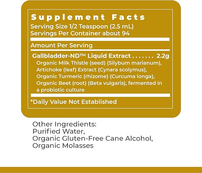 Premier Research Labs Fermented Gallbladder-ND - Gallbladder Cleanse Milk Thistle and Artichoke Extract Milk Thistle Liquid Drops Tincture Supplement with Antioxidants Turmeric - 8 Fl Oz Bottle