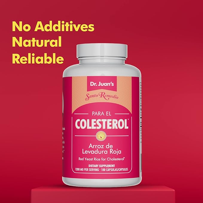 Santo Remedio Red Yeast Rice Supports Cardiovascular System Dietary Supplement 1200 mg per Serving 180 Capsules Non-GMO Gluten Free No Artificial Flavors