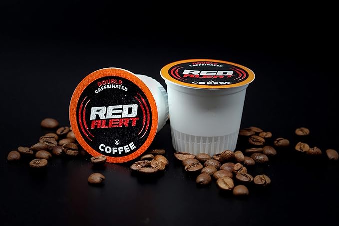 Red Alert Coffee Extra Strong Coffee Pods (Recyclable) Compatible With 2.0 Keurig K Cup Brewers Caffeine 40 Count (Pack of 1)