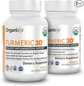 Organixx USDA Organic Turmeric Curcumin Supplement with Ashwagandha Vitamin D Turmeric &amp Ginger – Fermented for Maximum Bioavailability 60 Count + 30 Count