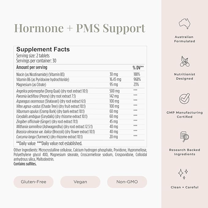 JSHealth Vitamins Hormone Balance for Women and PMS Support Supplement - Premenstrual Symptom Relief with Vitamins B3 B6 &amp Magnesium (60)