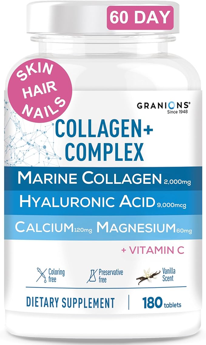 Granions Collagen Complex Calcium Magnesium and Marine Collagen Pomegranate Powder Wellness &amp Beauty Bundle