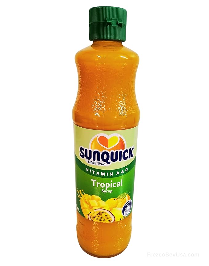 Tropical Fruit Concentrate Juice (Pack Of 1 x 700ml Bottle) Real fruit juice with no added artificial flavors colors or sweeteners SUNQUICK - JUICE