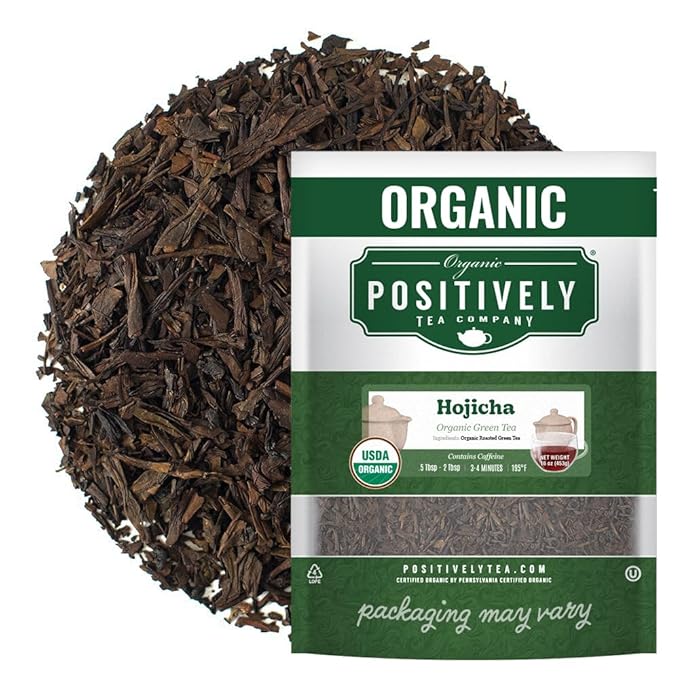 Organic Positively Tea Company Hojicha Green Tea Loose Leaf 16 Ounce