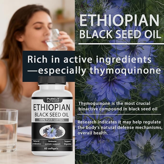 Purely Nutrient Ethiopian Black Seed OilNon-GMO Gluten-Free60 Count1pc