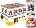 REIGN Storm Peach Nectarine Fitness &amp Wellness Energy Drink 12 Fl Oz | Pack of 12