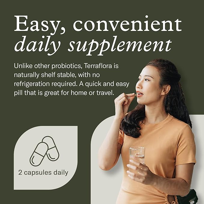 Terraflora Deep Immune Synbiotic- SBO Probiotic and Prebiotic Immune Support Gut Health Soil Based Spore Pre and Probiotics for Women and Men LC-Plasma Bacillus Coagulans Subtilis 60 Capsules