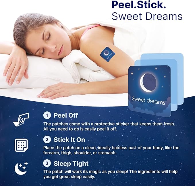 Wellamoon Original Sleep Patches for Adults Extra Strength | Easy-to-Apply Sleep Patch with Melatonin &amp Valerian | Relax &amp Wake Up Refreshed | Long-Lasting Night Comfort for Men &amp Women |