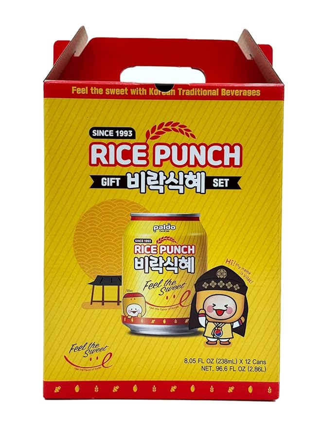 Paldo Fun &amp Yum Vilac Shikhye Sweet Rice Punch Drink Pack of 12 Cans Korean Traditional Sikhye Malty-Rice Flavored Beverage Best Dessert Drinks No Artificial Colorings 팔도 비락 식혜 8.06 fl oz x