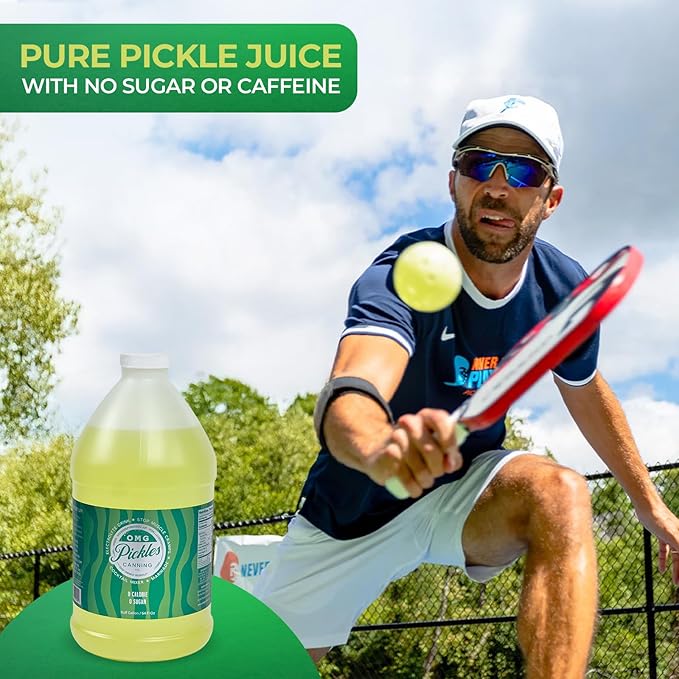 OMG Pickles Dill Pickle Juice for Leg Cramps – Natural Pickle Juice Sports Drink for Cramp Relief &amp Hydration – Pickle Juice Sport Recovery with Electrolytes – Dill Pickle Juice Half Gallon Bottle