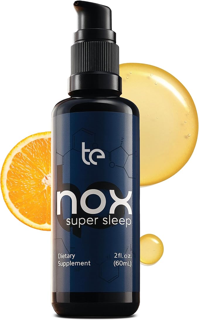 te USA Nox Super Sleep | Synergistic Sleep Aid for Calming Restlessness Supporting Melatonin Synthesis and Regulating Natural Circadian Rhythm Sleep-Wake Cycle | Melatonin Gaba L-Theanine Supplement