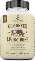 Ancestral Supplements Grass Fed Beef Living Bone Supplement Bone Meal Capsules Support Bone Health Oral and Joint Health and Flexibility Non-GMO 180 Capsules