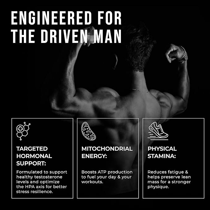Formula for Men - Advanced Testosterone Support Powder - Energy &amp Gym Supplement for Men - Supports Healthy Testosterone Levels &amp Physical Performance - with Ashwagandha (30 Day Supply)