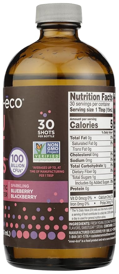 Inner-Eco Probiotic Coconut Water Probiotic Blueberry Blackberry 15 Fl Oz