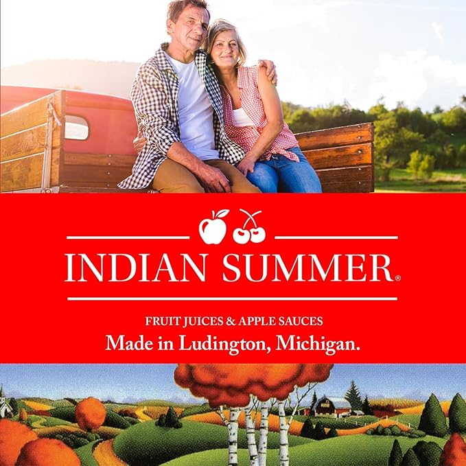 Indian Summer Premium Tart Cherry Juice Made with Montmerency Cherries 2 Simple Ingredients Handpicked Fruit since 1973 (32oz Pack of 6)
