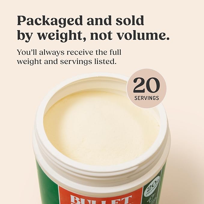 Bulletproof Unflavored Collagen Peptides Powder with MCT Oil 14.3 Ounces Grass-Fed Collagen Protein for Skin Bone and Joint Support Pasture Raised No Added Hormones