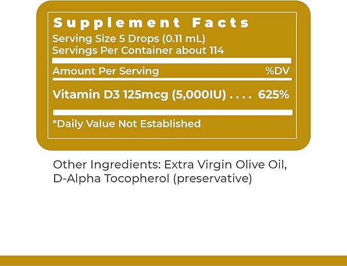 Premier Research Labs Vitamin D3 Serum - Liquid Vitamin D Oil Drops for Adults Liquid Vitamin D3 5000 IU Sublingual Vit D3 Liquid - 0.43 fl oz