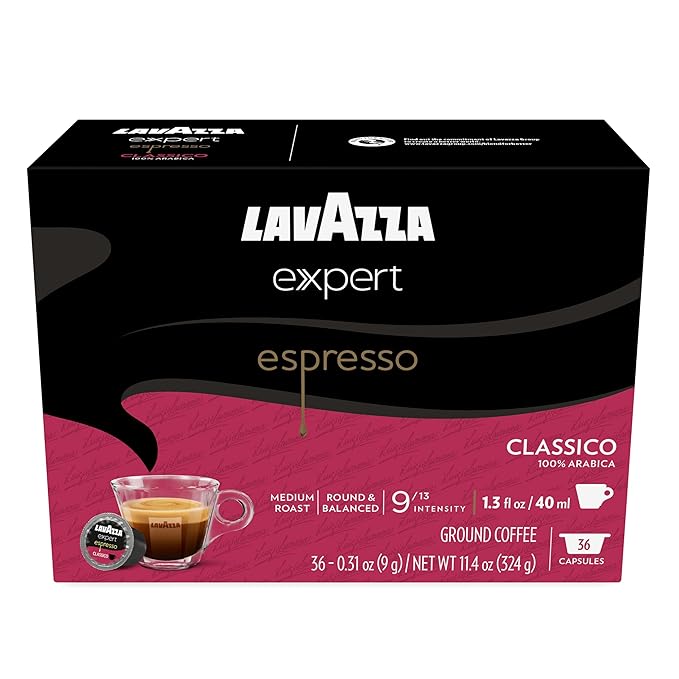 Lavazza Expert Espresso Classico Capsules Medium Roast 100% Arabica Compatible with Lavazza Classy Machines (72 Capsules)