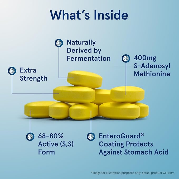 Jarrow Formulas SAMe Supplement 400 mg - 30 Tablets - High Concentration of Active SS Form - Supports Joint Health Liver Function Brain Metabolism Balanced Mood &amp Antioxidant Defense - 30 Serv