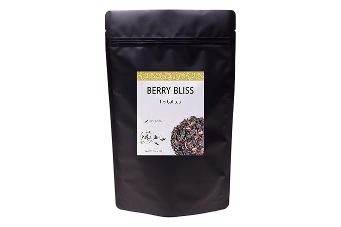 Berry Bliss Loose Leaf Herbal Tea - Elderberry Hibiscus Currant | Caffeine-Free Cold Care Tea &amp Immune Boost | bulk 8oz 80-100 cups | The Spice Hut First Sip of Tea