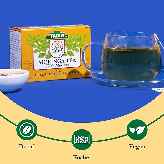 Tadin Moringa Herbal Tea Caffeine Free 24 Tea Bags Per Box Pack of 6 Boxes Total