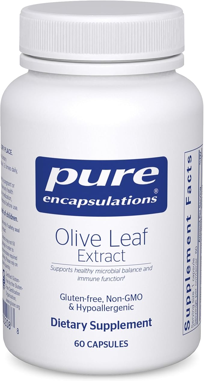 Pure Encapsulations Olive Leaf Extract | Hypoallergenic Supplement Supports Immune System and Healthy Intestinal Environment | 60 Capsules