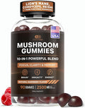 Effective Nutra Mushroom Gummies 2500mg - 10in1 Lion’s Mane Reishi Chaga Cordyceps &amp More - Focus Clarity Memory Immunity Energy - Natural Raspberry Flavor Vegan Made in USA (90 Count)
