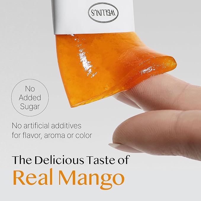 Korean Collagen Jelly Sticks - 25 Mango Flavored Marine Collagen Peptide Snacks for Anti-Aging- Collagen Protein Sugar-Free Travel Packs for Hair &amp Nail Strength