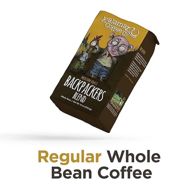 KALAMAZOO COFFEE COMPANY Whole Bean Coffee Variety Pack - Backpackers Blend Loretta &amp Papua New Guinea | 12oz Bag (3 Pack)