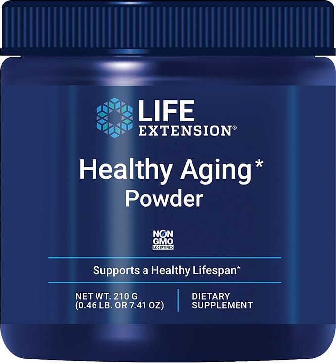 Life Extension Healthy Aging Powder Healthy Aging Supplement Heart Health Brain Health Exercise Performance Taurine Lithium spermidine Powder Blend Non-GMO Vegetarian 30 Servings
