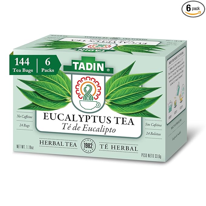 Tadin Eucalyptus Tea Herbal Tea Caffeine Free 24 Tea Bags Per Box Pack of 6