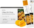 Korean Collagen Jelly Sticks - 25 Mango Flavored Marine Collagen Peptide Snacks for Anti-Aging- Collagen Protein Sugar-Free Travel Packs for Hair &amp Nail Strength
