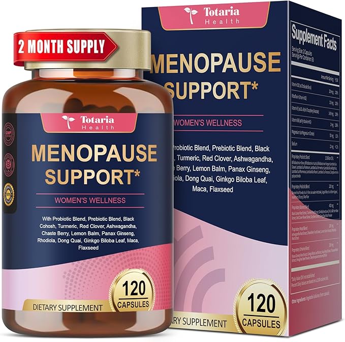 40-in-1 Menopause Supplements for Women Multibenefit &amp Complete Black Cohosh for Hot Flashes Night Sweats &amp Hormone Balance w/ Probiotics DIM Vitex Dong Quai Red Clover and More 120 Ve