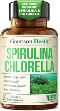 Organic Spirulina and Chlorella Capsules - Spirulina Capsules with Chlorella Powder for Immune Antioxidant &amp Energy Support. Nutritious Super Green. Vegan &amp Non-GMO. Third Party Tested. 60 Ca