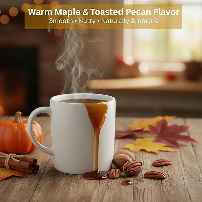 Sleepy Bear Coffee Pods Medium Roast Arabica Rich Flavor Michigan-Made Smooth &amp Sweet No Sugar Added 30ct Pods Compatible with Single-Serve Brewers (Manistee Maple Pecan)