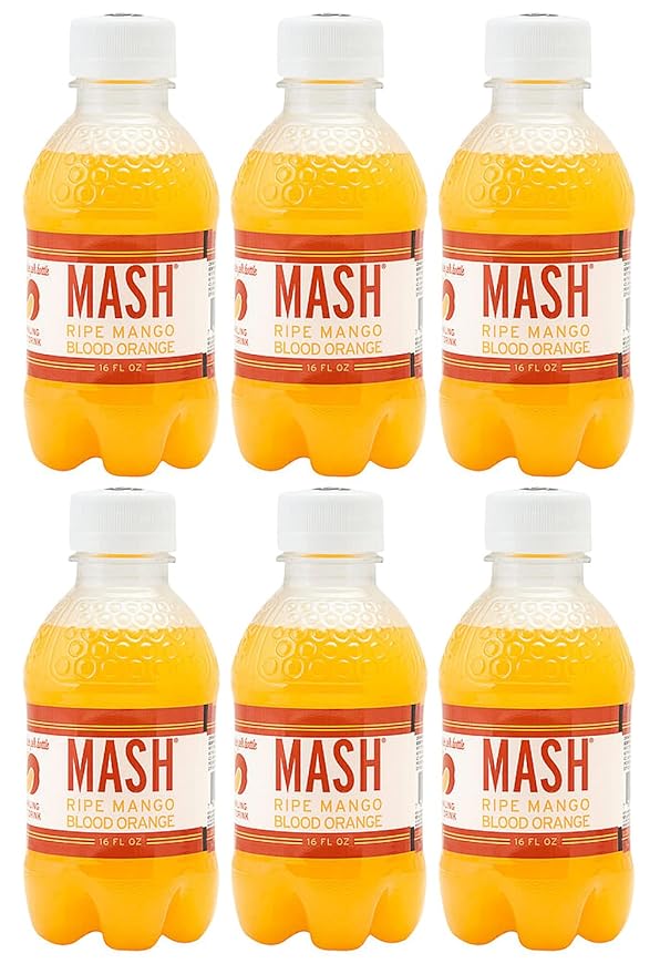 Mash Natural Essence Low-Calorie Sparkling Water Beverage 16 Fluid Ounce (Mango Blood Orange Pack of 6)