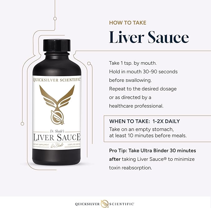 Quicksilver Scientific Liver Sauce - Liposomal Liver Detox with DIM Quercetin Lipoic Acid Milk Thistle and Dandelion Root Supplement - Supports Bile &amp Toxin Momentum (100 ml / 3.38 oz)