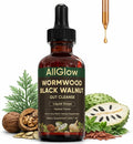 AllGlow Wormwood Black Walnut Gut Cleanse Black Walnut Wormwood Gut Cleanse with Soursop Pumpkin Seed PAU D'arco Gut Health &amp Absorption 60ml/2oz