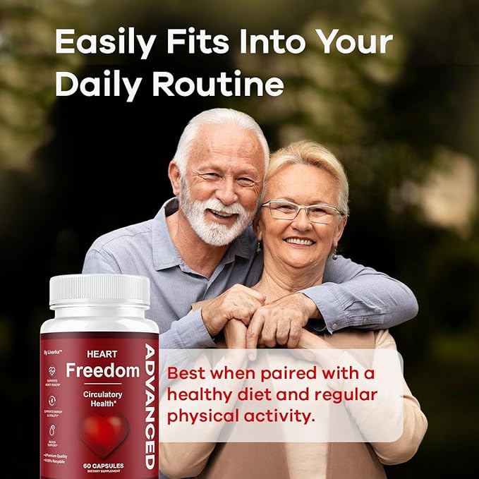 Heart Freedom - Heart Freedom Capsules Official Pills All Natural Ingredients - Maximum Strength Premium Advanced Formula Support Health &amp Wellness 60 Capsules for 1 Month