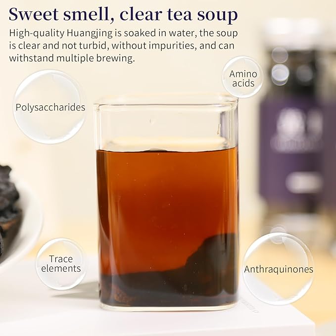 Wanhua Hall Rhizoma PolygonatiHuangJing 8.5oz/240g Chinese Raw Materials Wild Polygonatum Rhizoma Polygonati 黄精 熟地黄 Natural Herbal Tea Caffeine-free