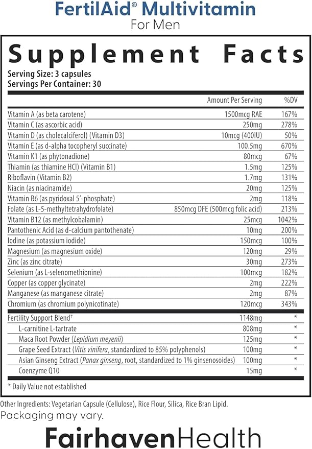 Fairhaven Health FertilAid for Men and Countboost Combo | Prenatal Male Fertility Supplement | Count and Motility Support Pre Conception for Him | Fertility Support Includes L-carnitine Zinc Folate