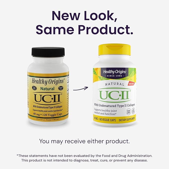Healthy Origins UC-II 40 mg (Undenatured Type II Collagen Non-GMO Gluten Free Joint Support) 120 Veggie Caps