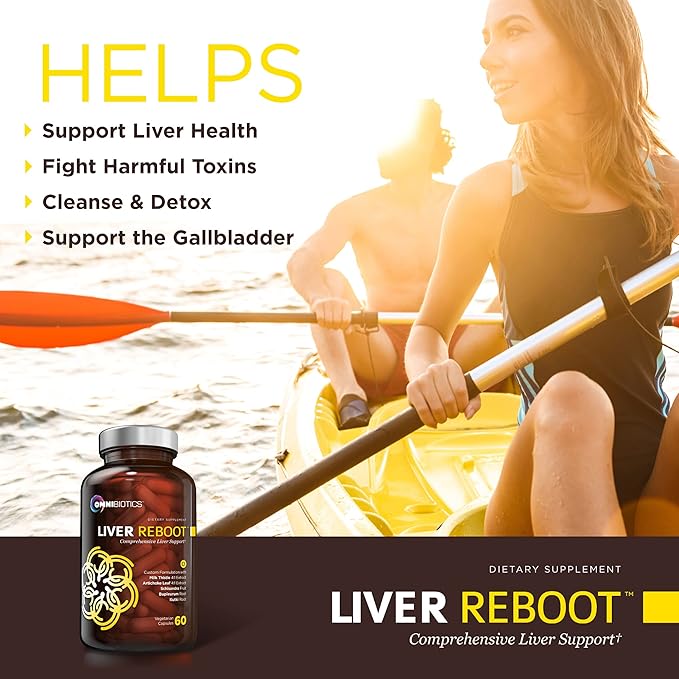 OmniBiotics Liver Cleanse Detox &amp Repair Supplement – Milk Thistle Dandelion Root Alpha Lipoic Acid Artichoke Extract Schisandra Silymarin – 60 Vegan Capsules
