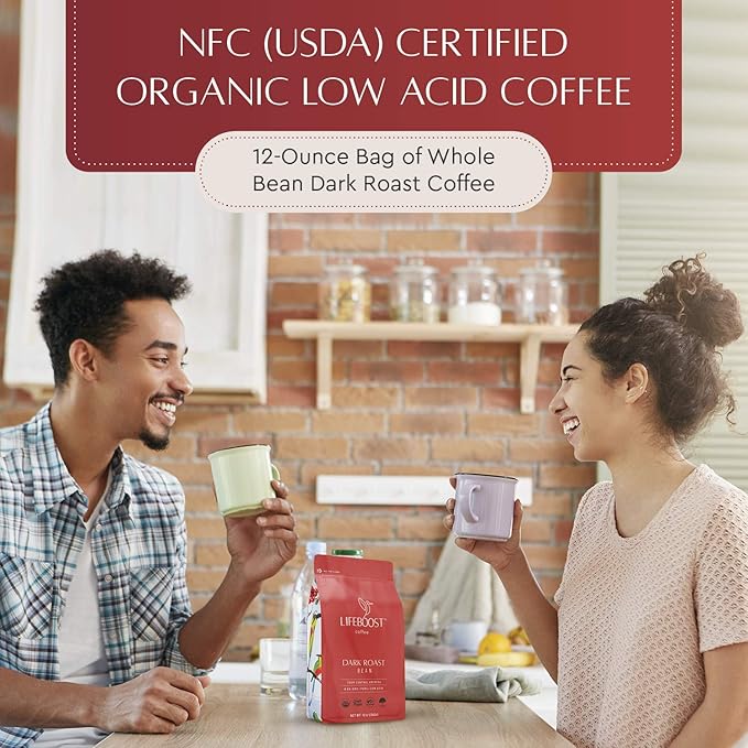 Lifeboost Coffee Whole Bean &amp Ground Coffee - 2 Pack Bundle - Low Acid Dark Roast x 2