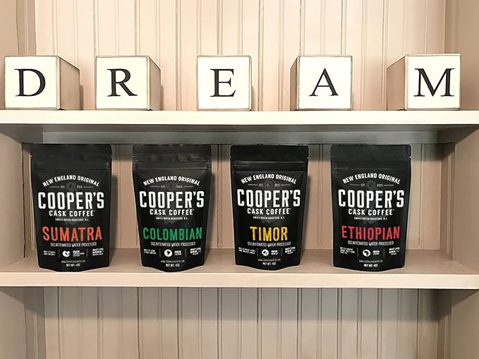 Decaffeinated Gourmet Coffee Sampler Gift Box Set - Whole Beans - 4-Pack - 4oz and Organic Dark Roast Sumatra - Whole Bean Coffee - 2lb