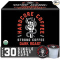Hardcore Coffee Single Serve Coffee Pods for Keurig K Cup Brewers High Caffeine Strong Roast 30 Count