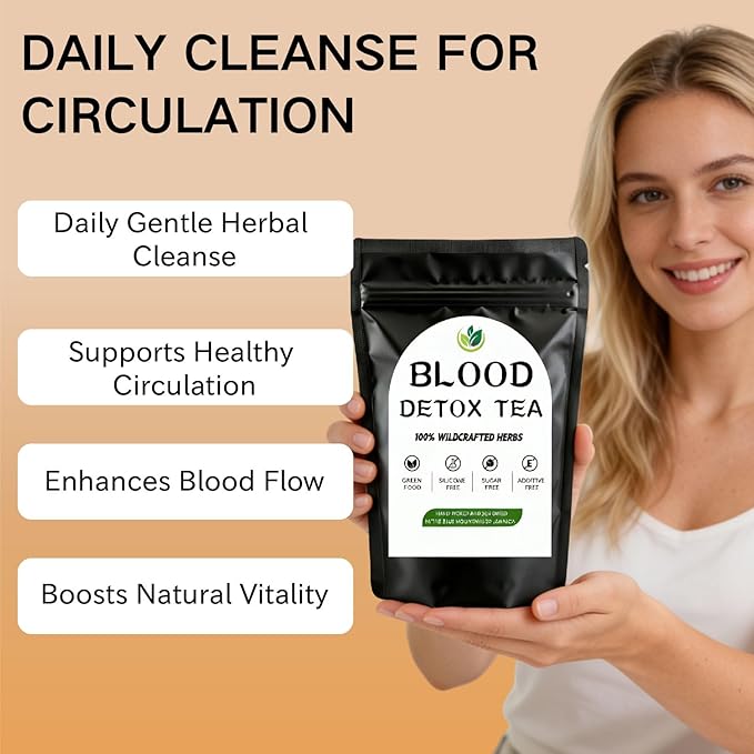 Jamaican Garden Blood Detox Tea 100% Wildcrafted Herbs with Guaco Burdock Root Oregano Cinnamon Moringa Hand Picked and Sun-Dried in the Blue Mountains of Jamalca Gentle For Daily Use (2pcs)