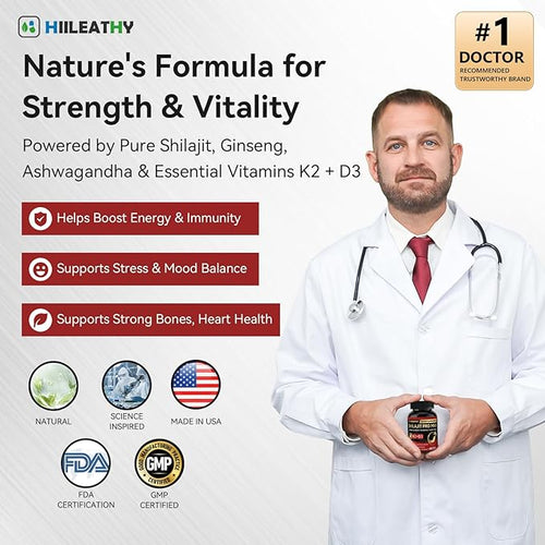 2 Pack Shilajit for Men Women Shilajit w/Vitamin D3 K2 Shilajits for Men w/Fulvic Acid Ashwagandha Shilajits for Extra Power Stamina Immune Support Non-GMO Made in US 60 Capsules