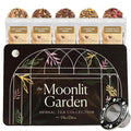 Moonlit Garden Collection Assorted Herbal Tea Gift Set - Hand-Crafted Loose Leaf Teas Presentation Gift Box with Loose Leaf Steeper Included Sleepytime Tea - 5 Unique and Flavorful Teas 75+ Cups